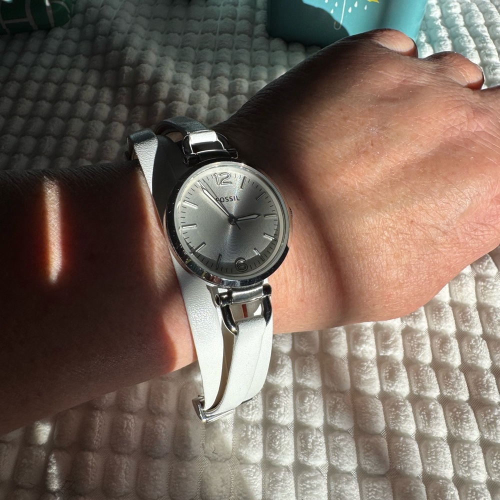 Fossil Women's Silver and White Watch